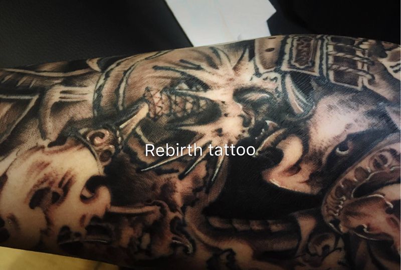 鬼武士纹身图片