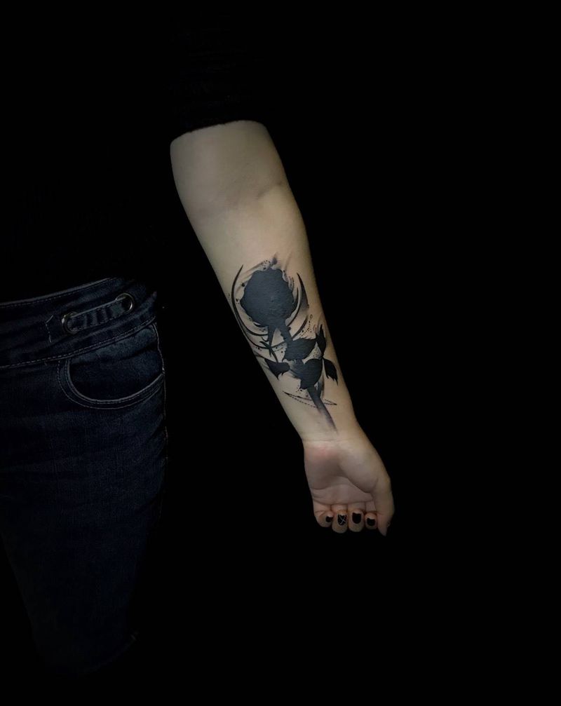 黑色妖姬纹身图片