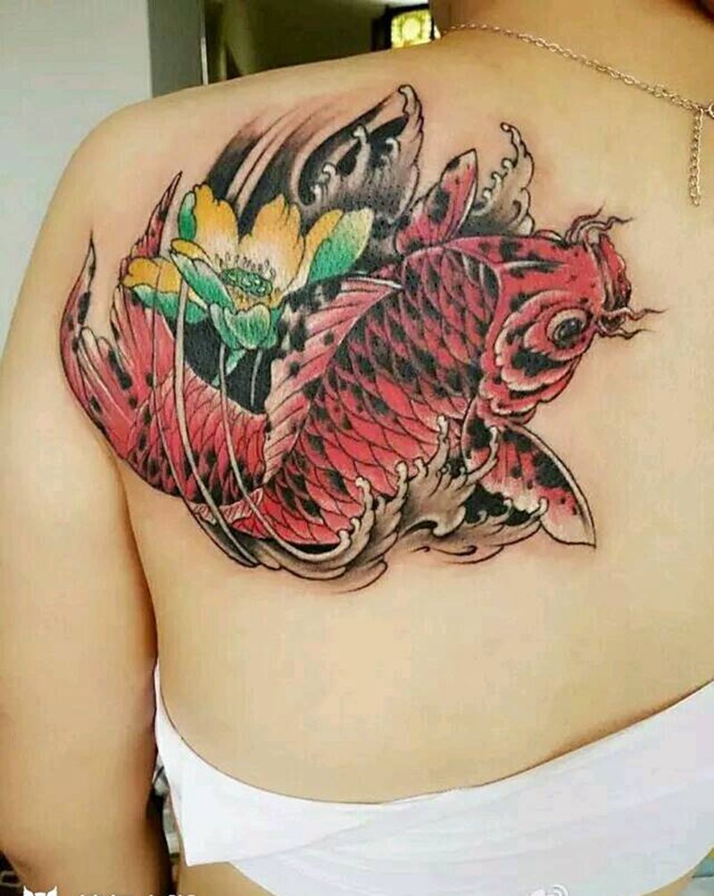 锦鲤遮盖纹身图片
