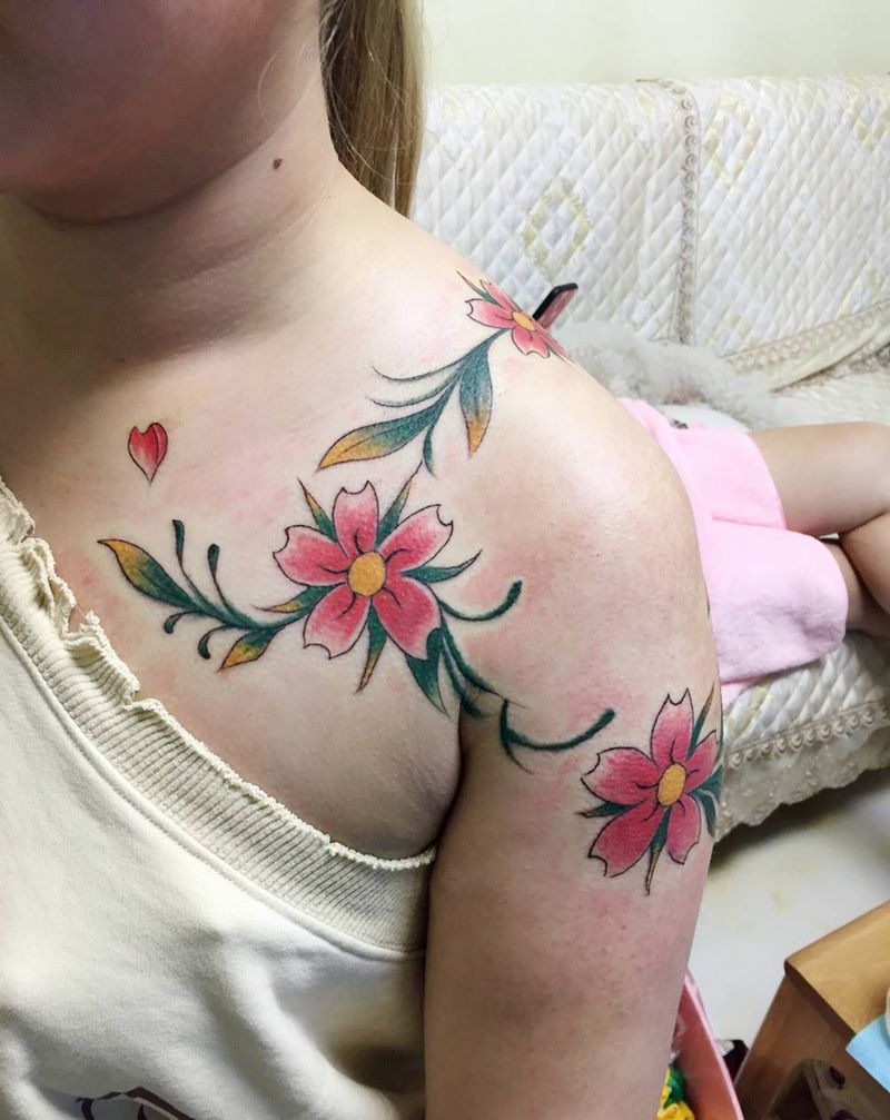 手绘花环纹身图片