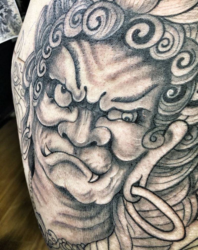 满背不动明王进行中纹身图片_成品传统原创胸部背部肩部腿部腰部手臂腹部纹身图案