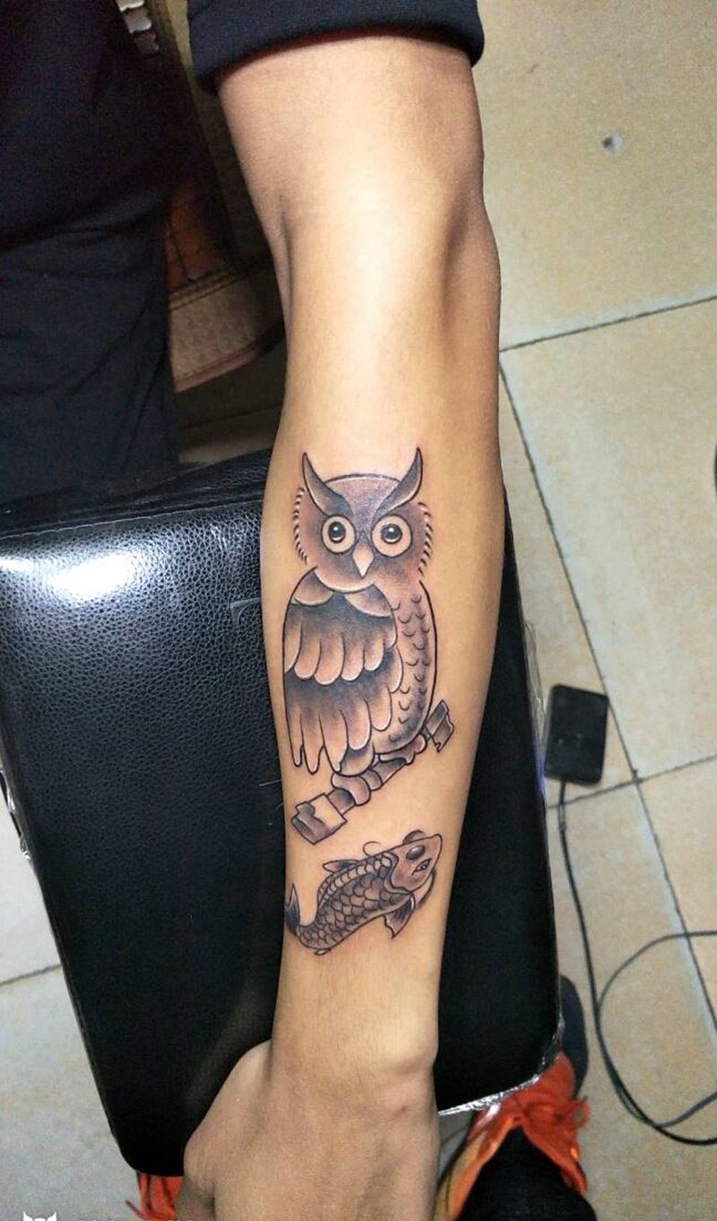 猫头鹰纹身图片