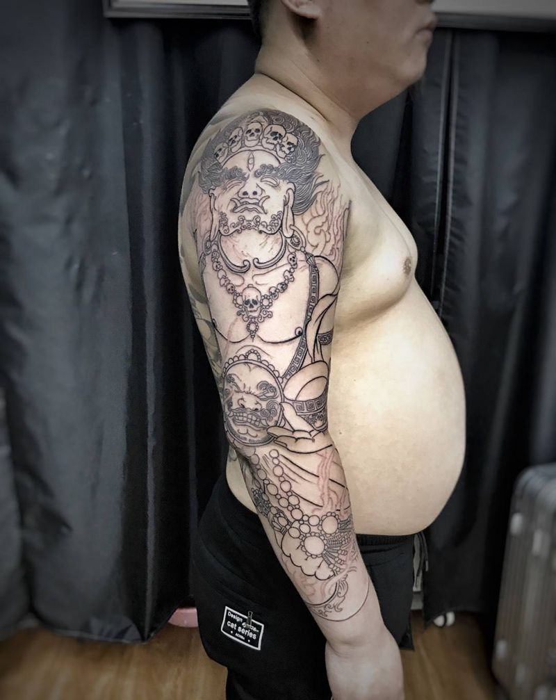 四臂大黑天纹身图片