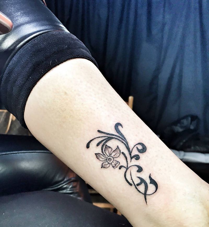 脚裸纹身图片_成品原创几何传统脚部腿部手臂臀部颈部背部纹身图案