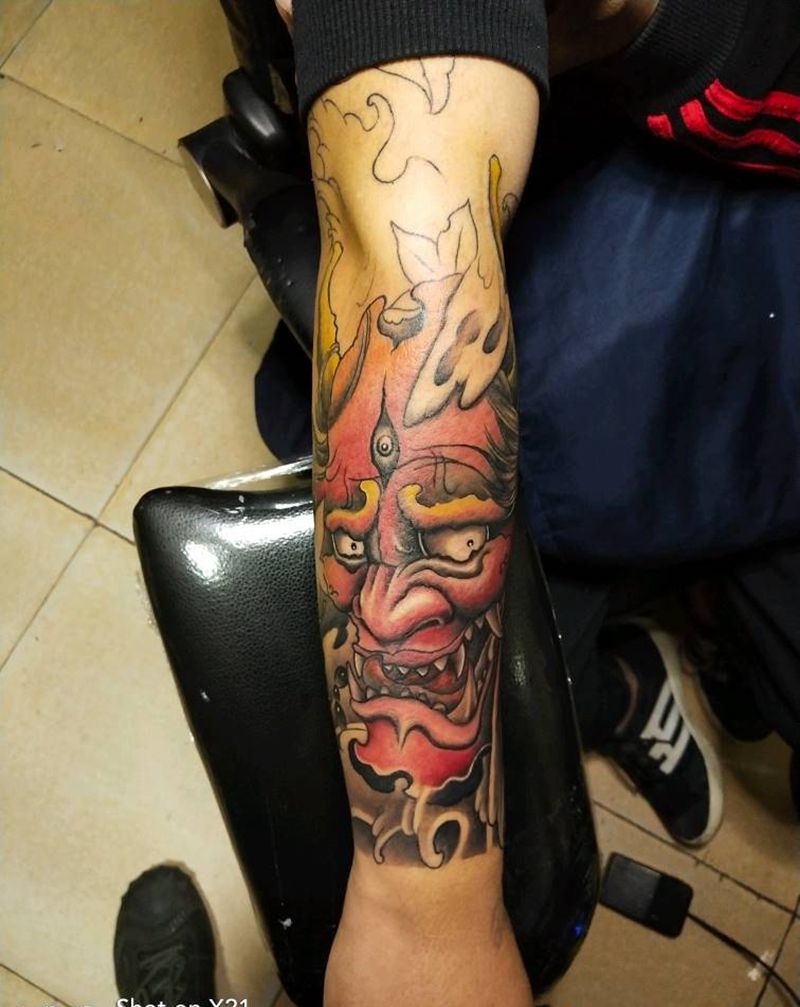 花臂纹身图片_手臂新传统纹身图案