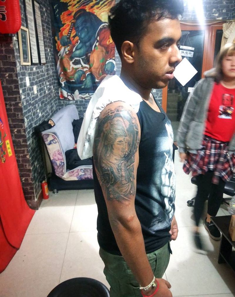 旧图添加纹身图片_手臂习俗人物鬼神手稿纹身图案