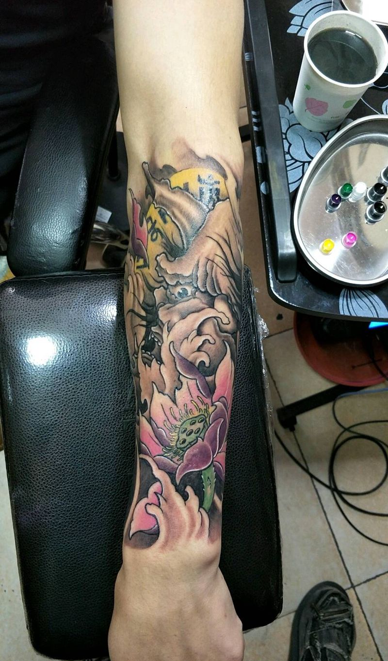 小臂般若纹身图片