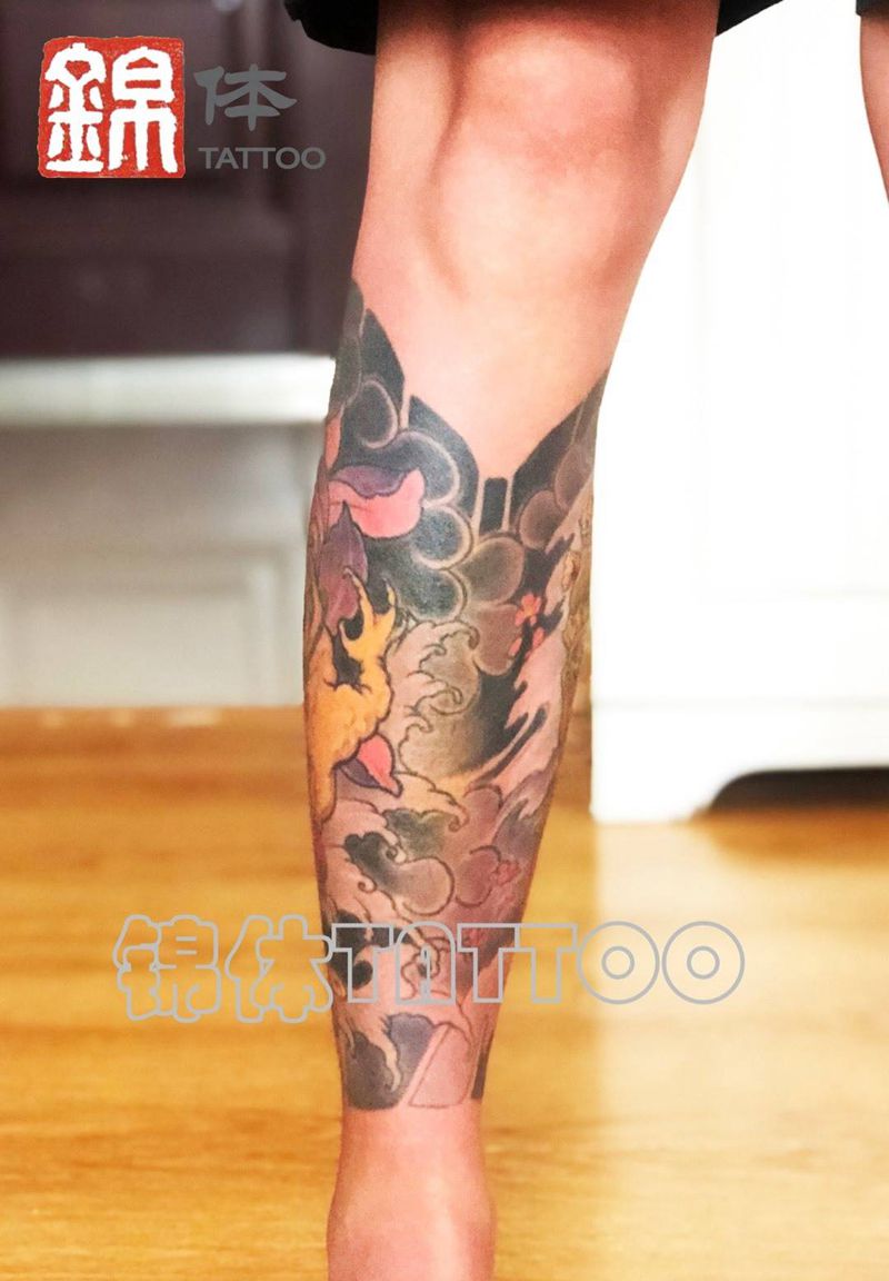 包小腿纹身图片