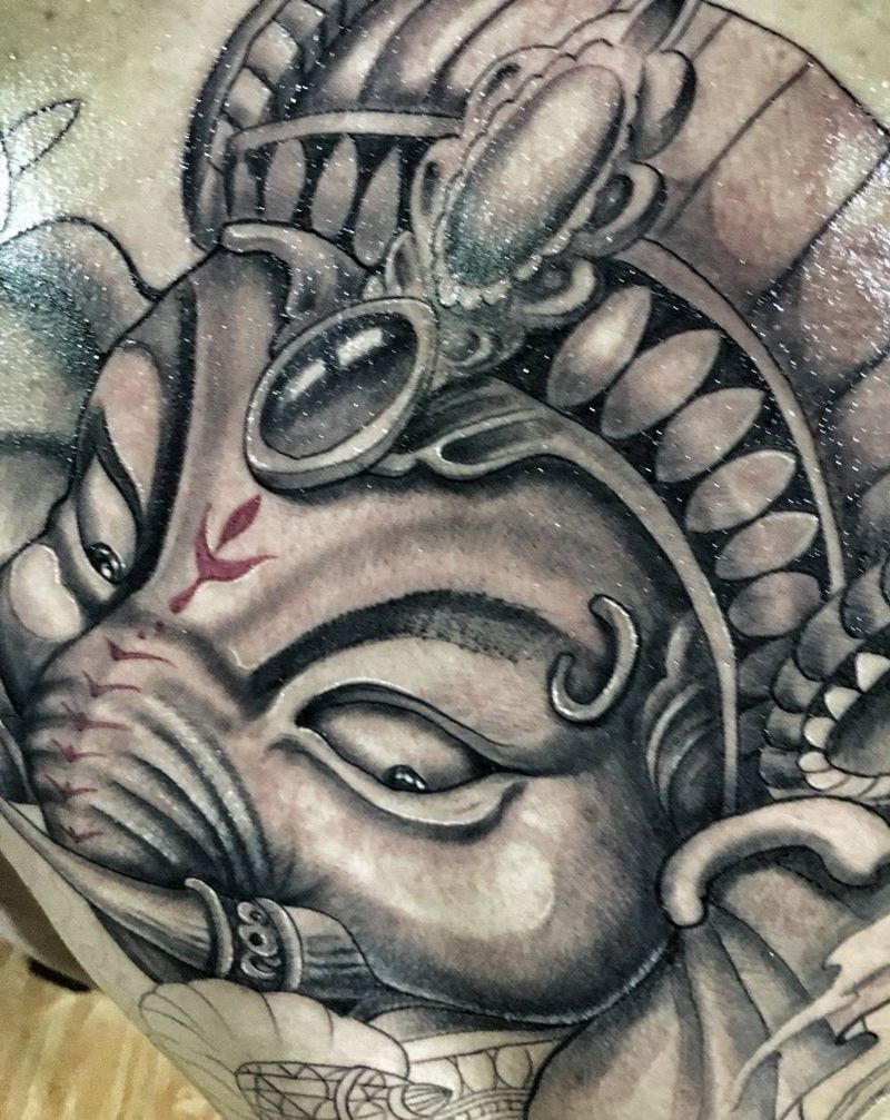 满背象神纹身图片_原创传统腿部手臂背部胸部肩部腰部腹部成品纹身图案