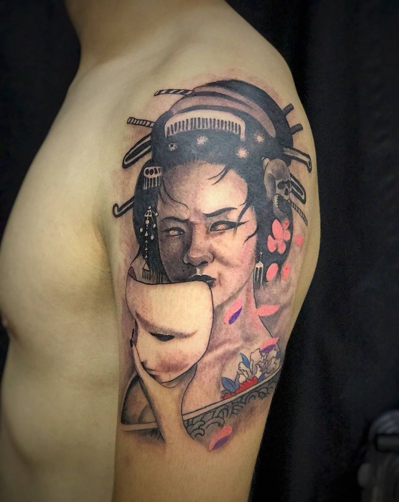 艺妓晚上灯光不美丽纹身图片