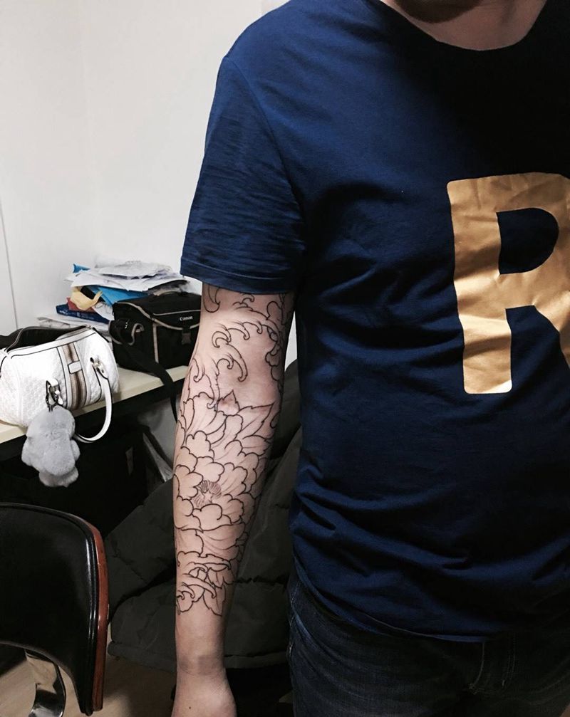 接花臂纹身图片