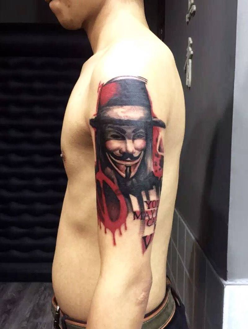 v字仇杀队纹身图片