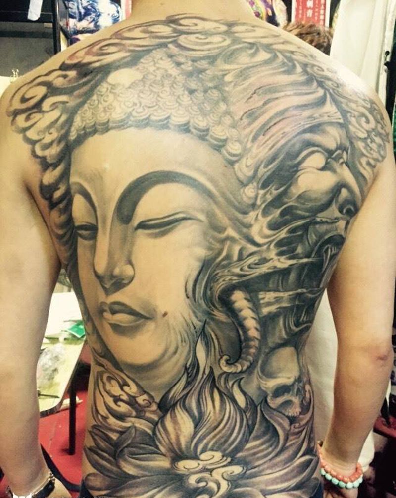 佛与魔纹身图片