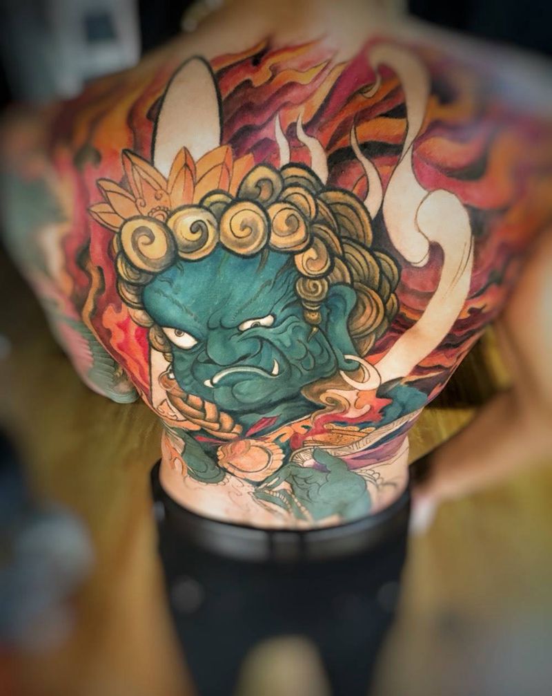 不动纹身图片_成品原创传统颈部肩部胸部背部腿部手臂腰部纹身图案