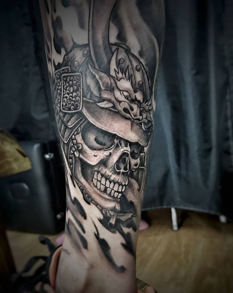 骷髅武士纹身图片