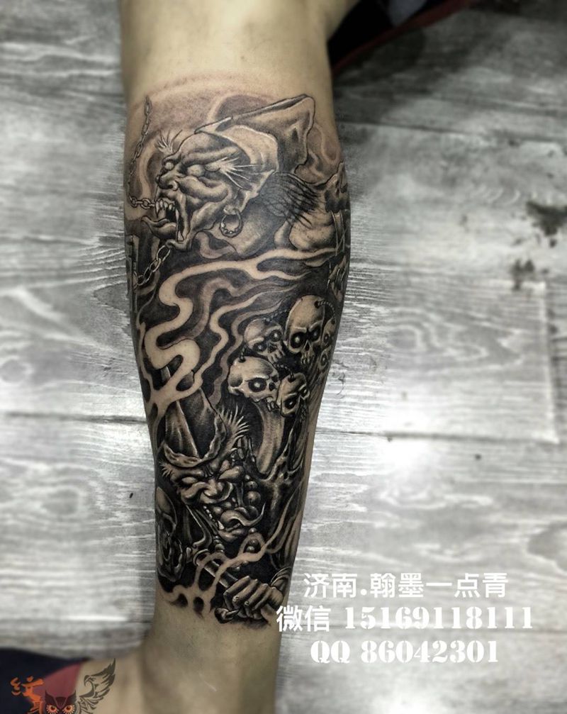 黑白无常纹身图片