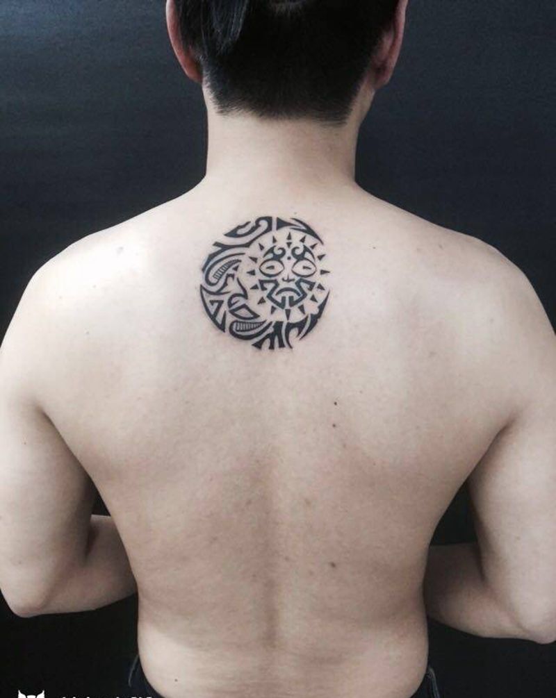 玛雅图腾纹身图片_成品颈部图腾纹身图案