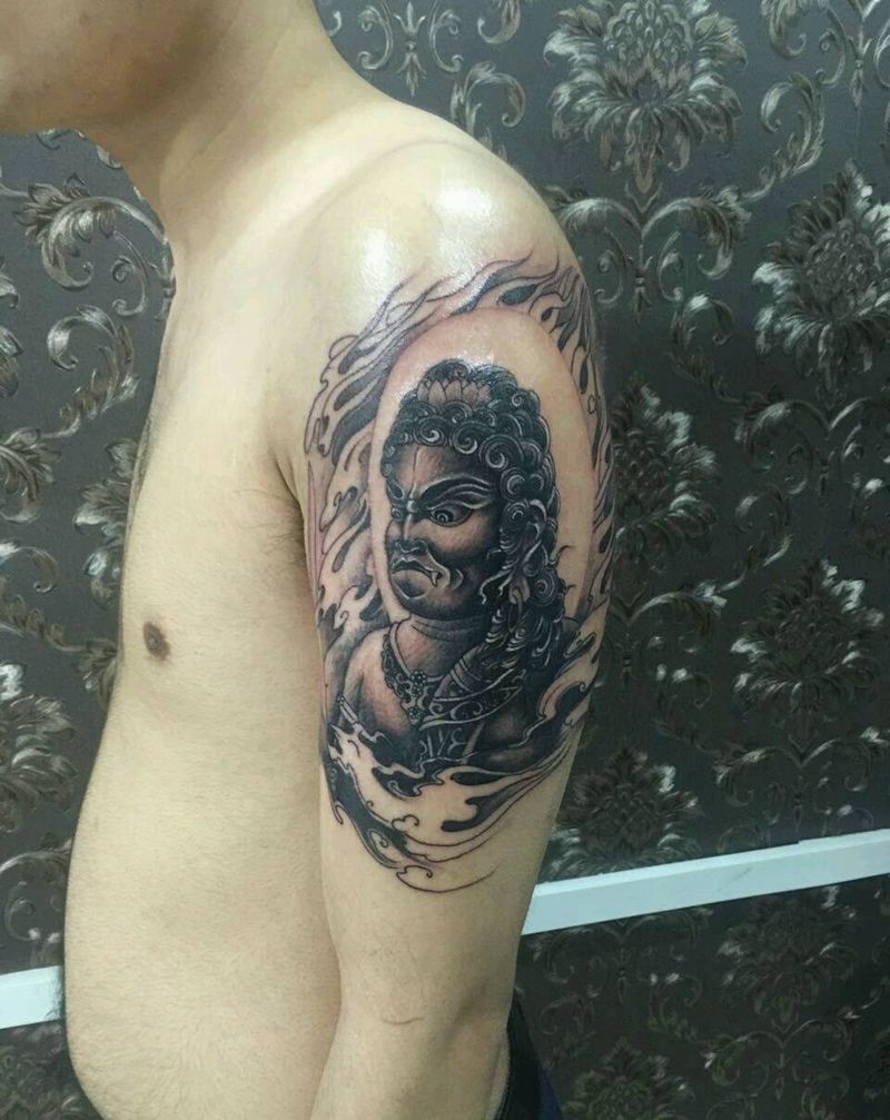 不动明王纹身图片