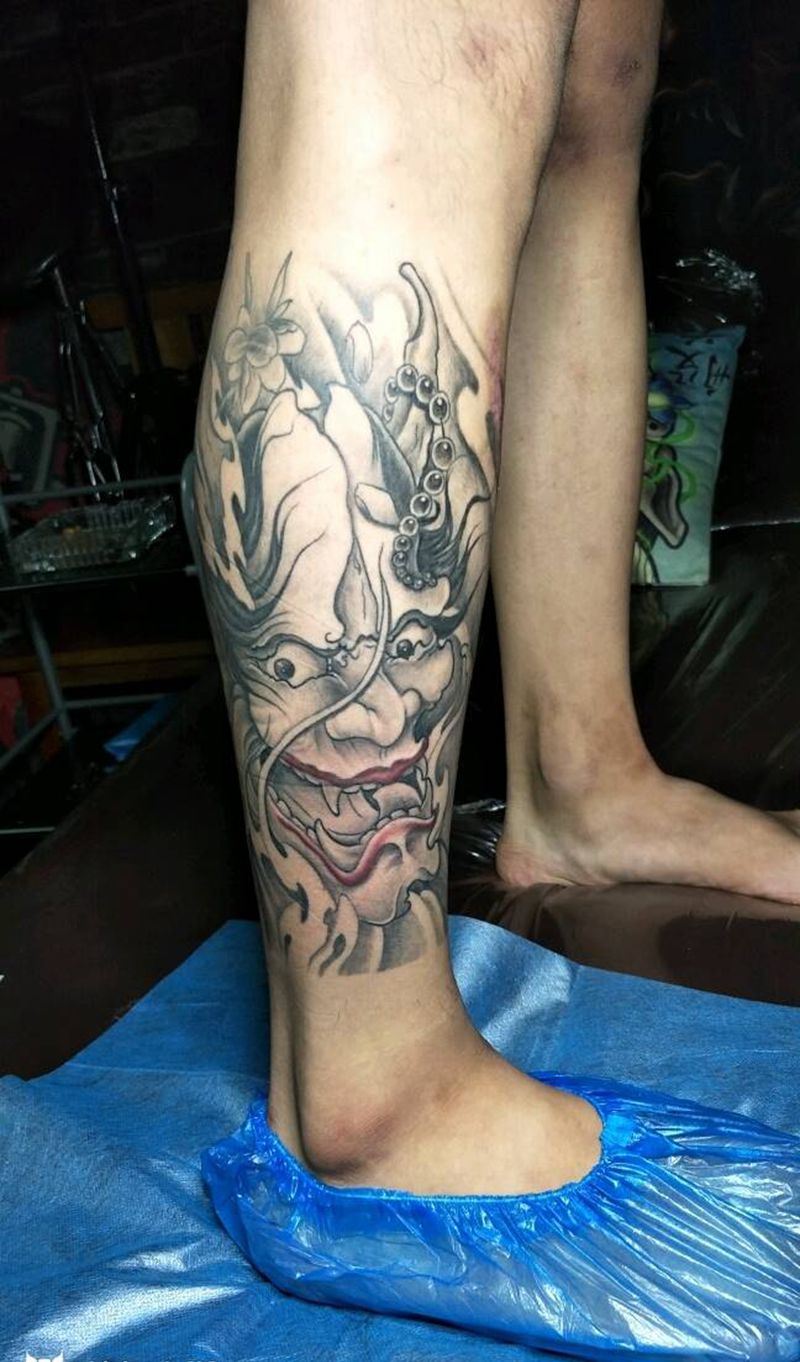 小腿纹身图片