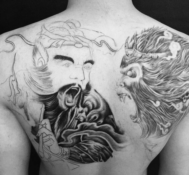 啊哈   哈哈纹身图片