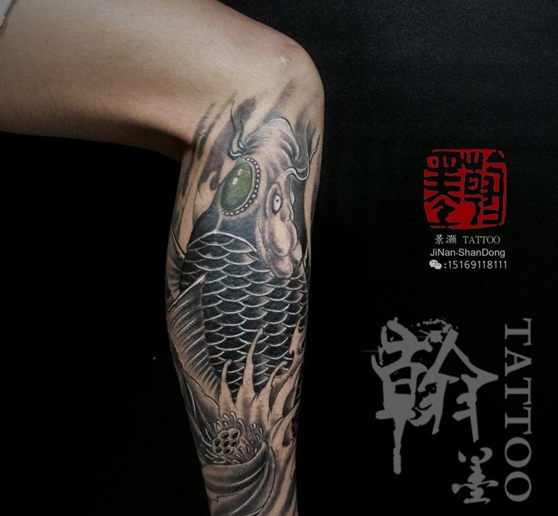 遮盖鱼纹身图片