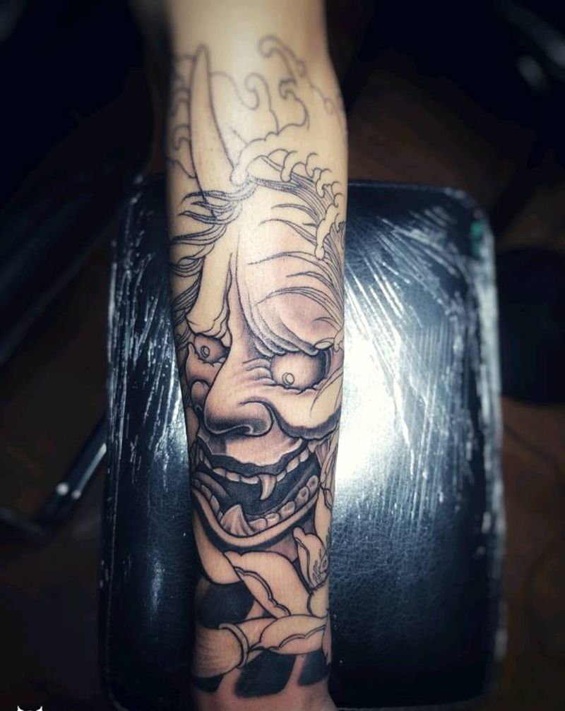 般若(未完成)纹身图片_手臂新传统般若纹身图案