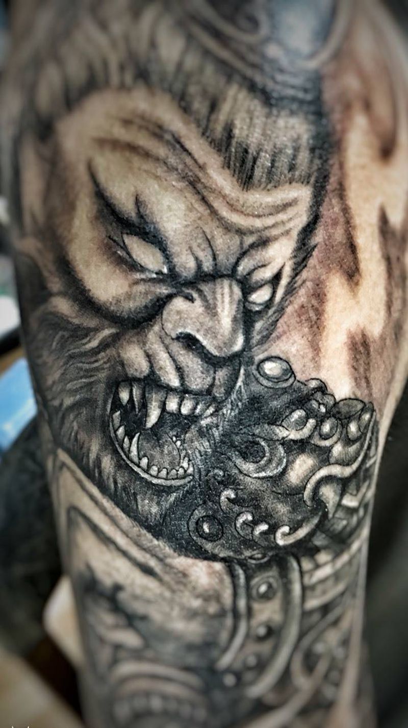 悟空纹身图片_原创传统成品腿部手臂背部胸部肩部颈部腰部纹身图案