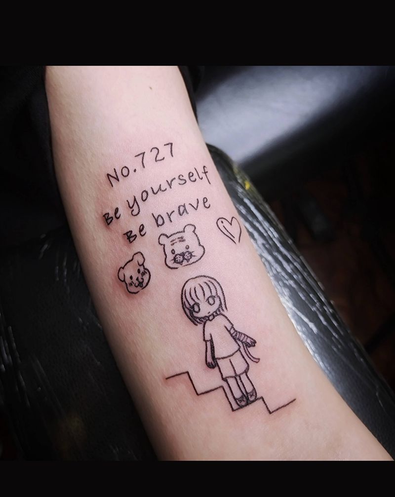 涂鸦纹身图片_手臂原创 字母纹身图案