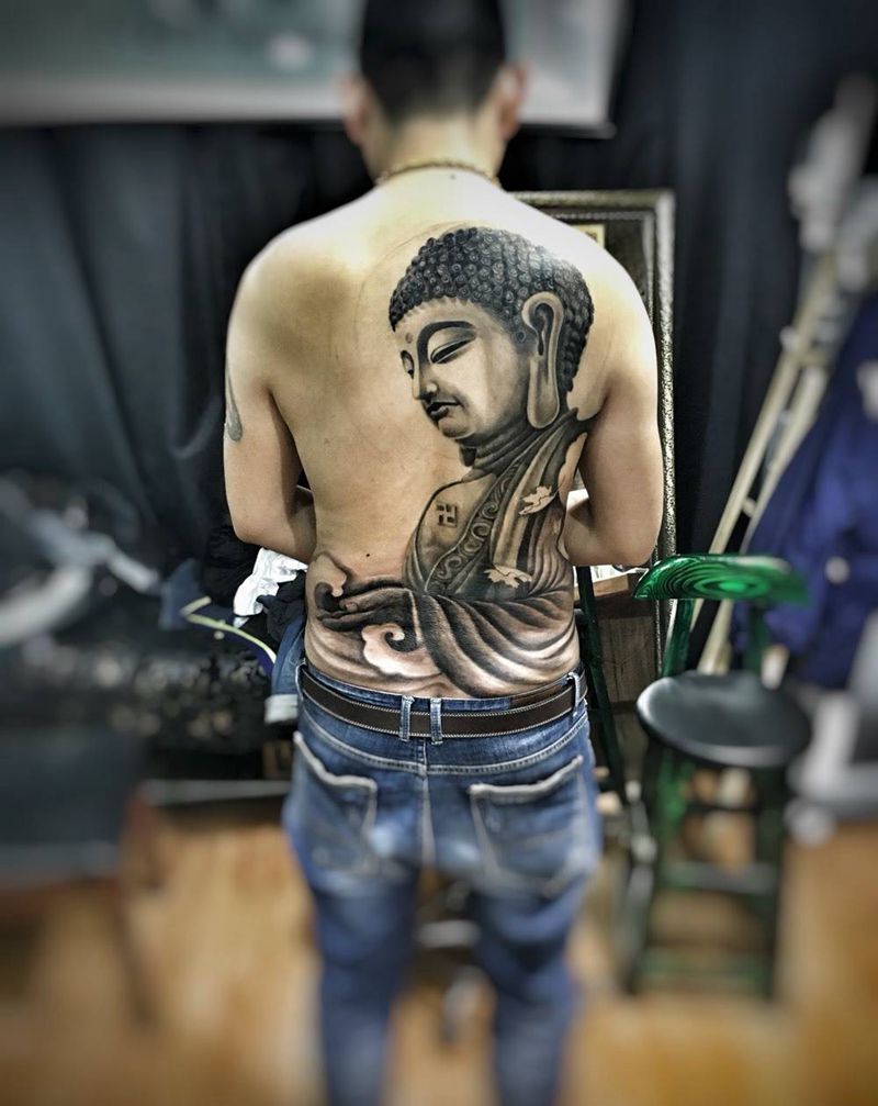 阿弥陀佛纹身图片_原创传统成品腿部手臂背部腰部胸部肩部腹部纹身图案