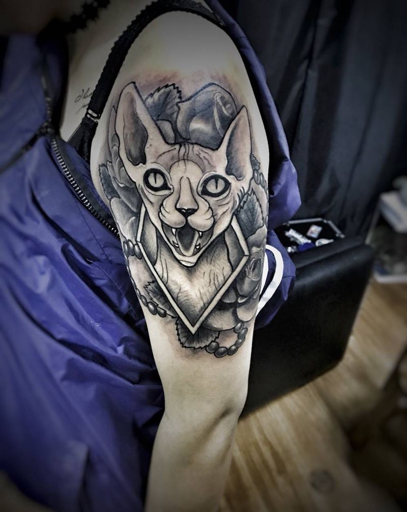 欧美猫猫纹身图片