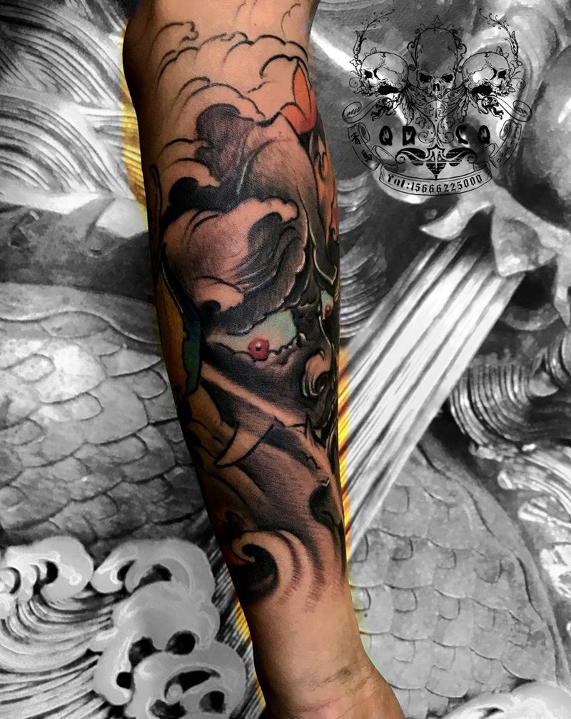 花臂，遮盖作品，未完待续纹身图片