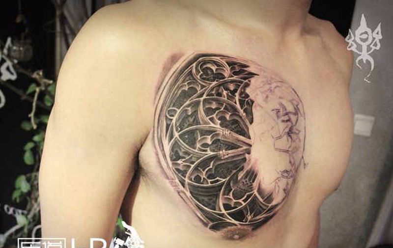 欧美肖像 2013年作品纹身图片_胸部纹身图案