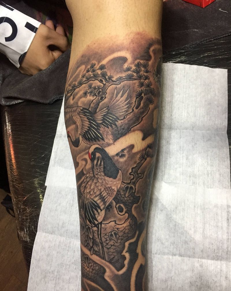 小腿纹身图片_老传统纹身图案