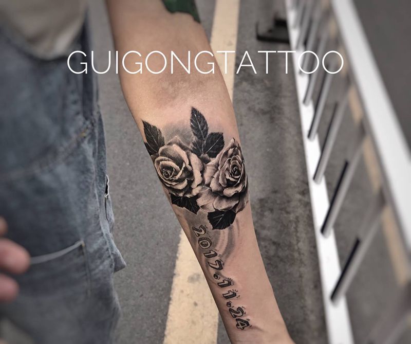 花了纹身图片_手臂欧美写实纹身图案