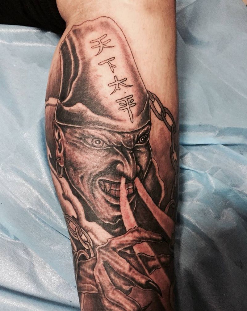 黑无常纹身图片