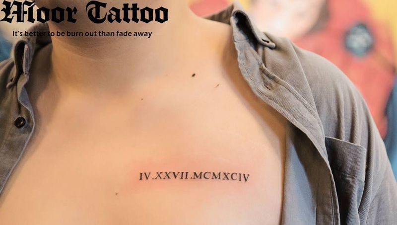 罗马数字纹身图片