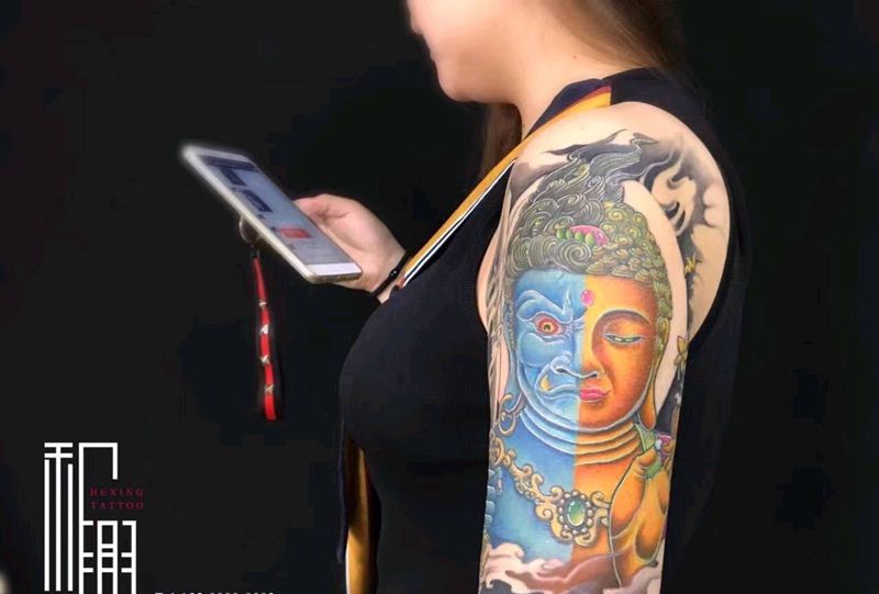 一念间（未完待续）纹身图片_手臂传统鬼神成品纹身图案