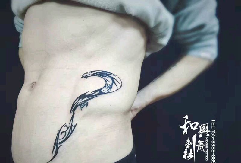 图腾纹身图片_腹部腰部图腾成品纹身图案