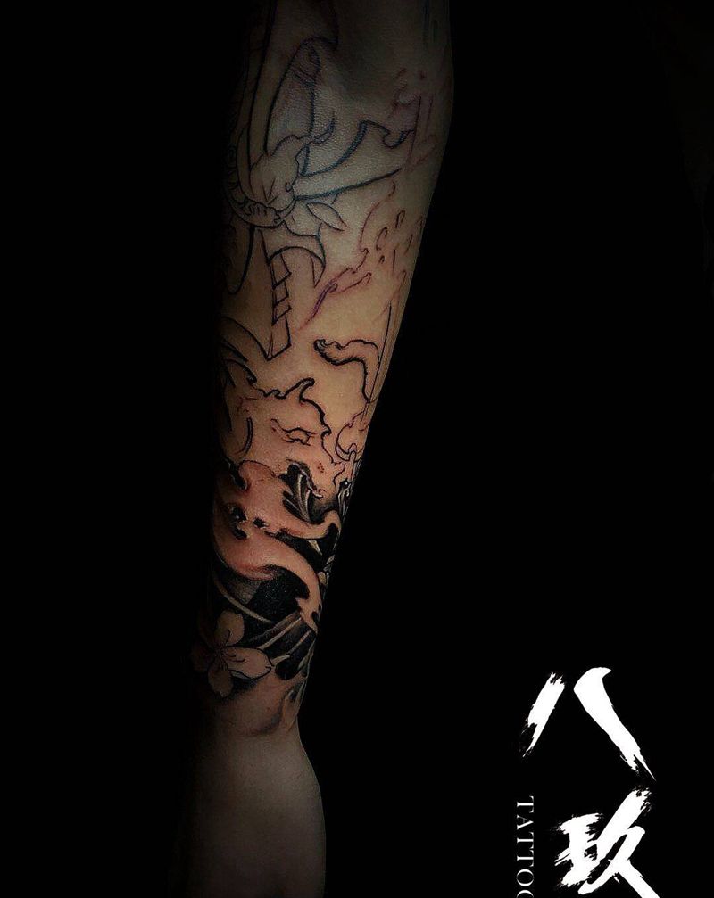 接花臂纹身图片