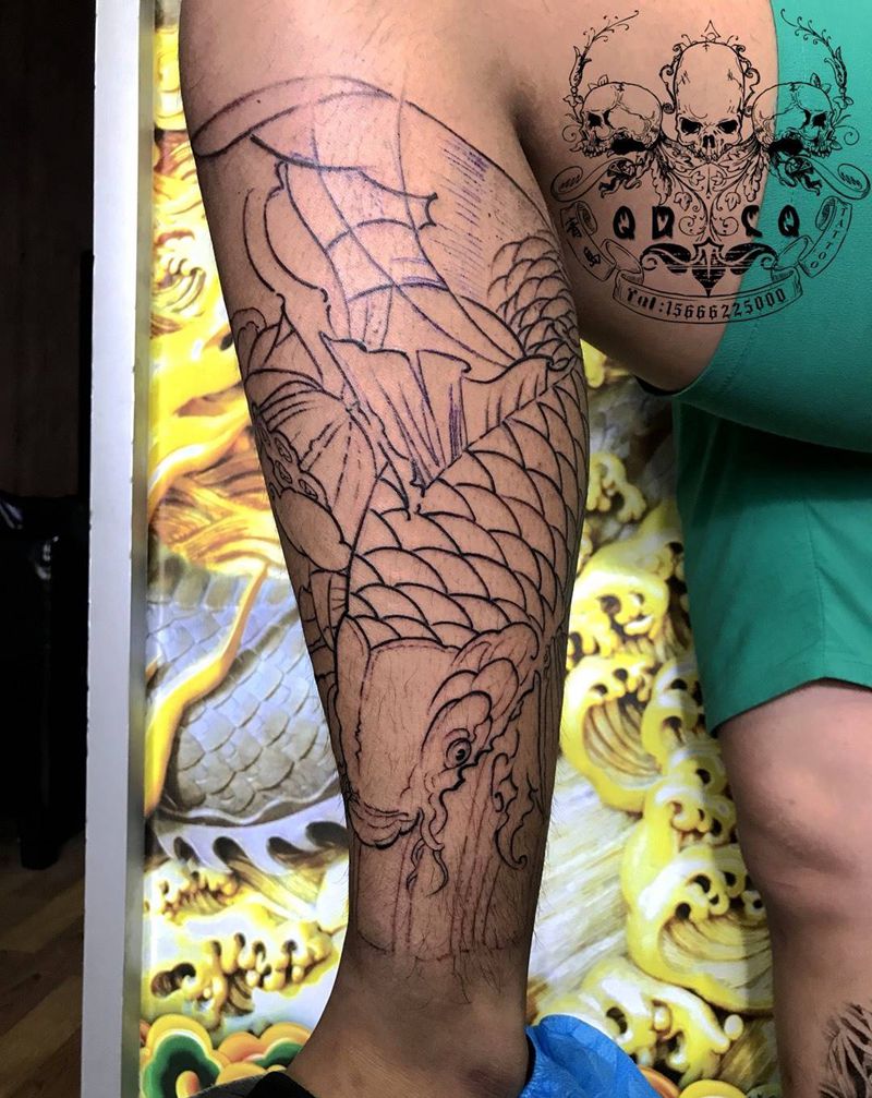 般若鲤鱼纹身图片