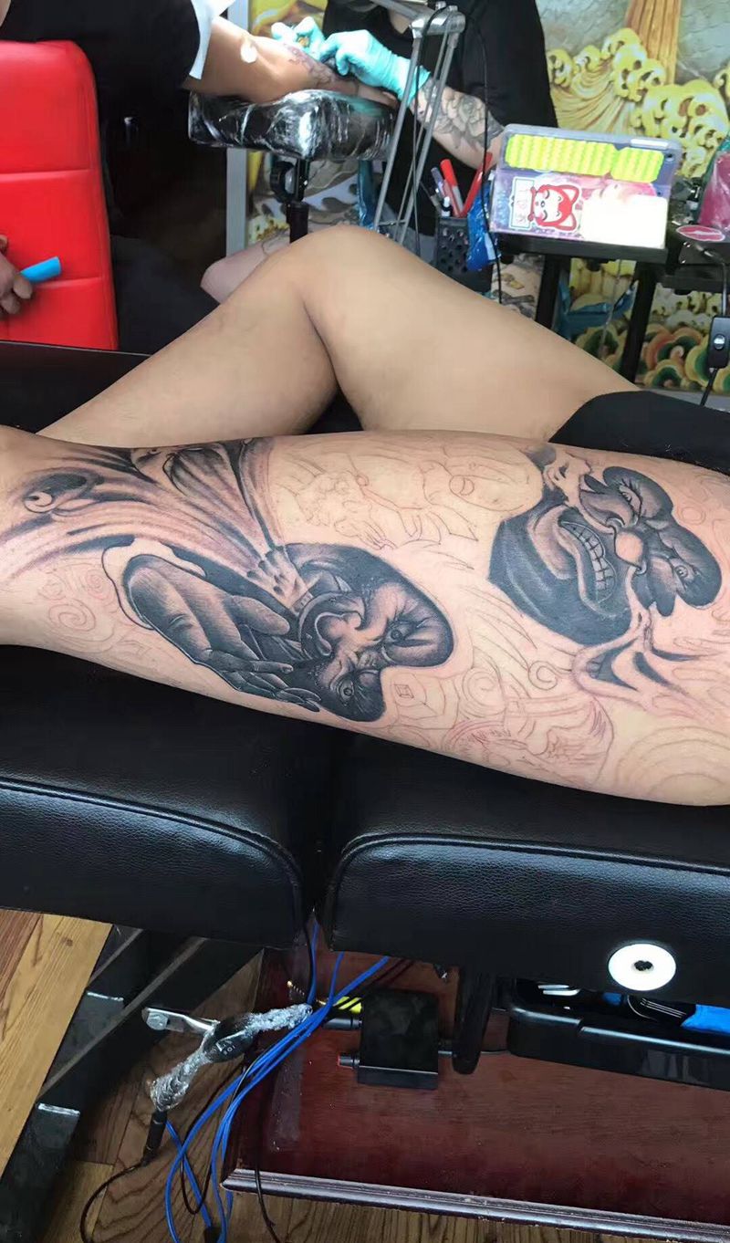 哼哈二将纹身图片