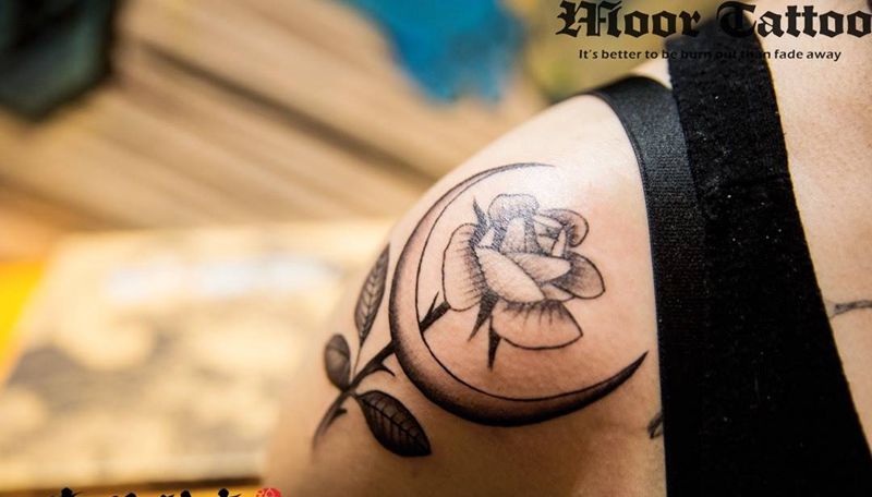 月亮花？纹身图片