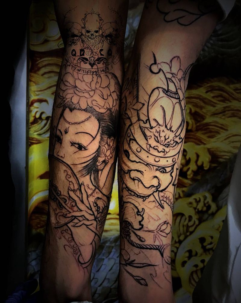 全是线条纹身图片