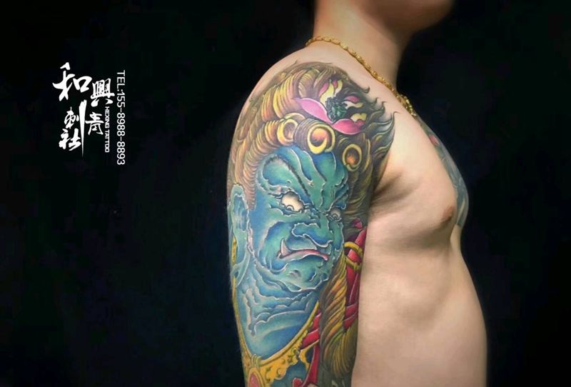 《冥王》纹身图片_手臂腿部新传统传统鬼神成品纹身图案
