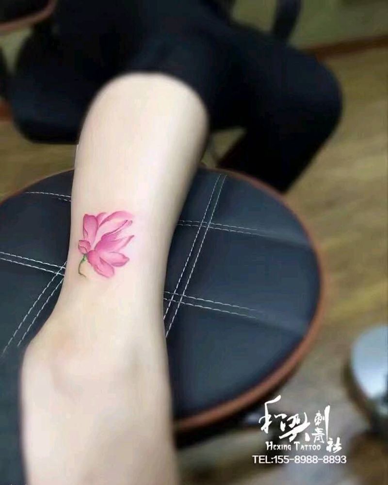 《水彩莲花》纹身图片_手臂腿部水彩水墨纹身图案