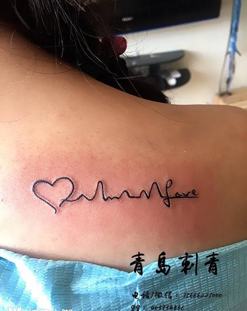 心电图纹身图片