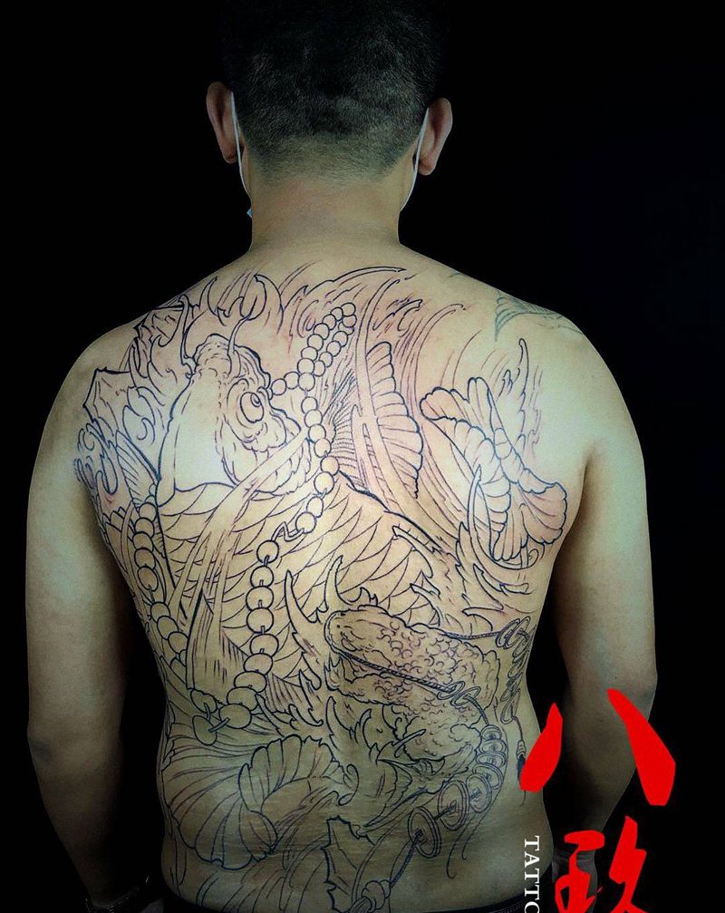 同款满背鲤鱼。未完待续纹身图片