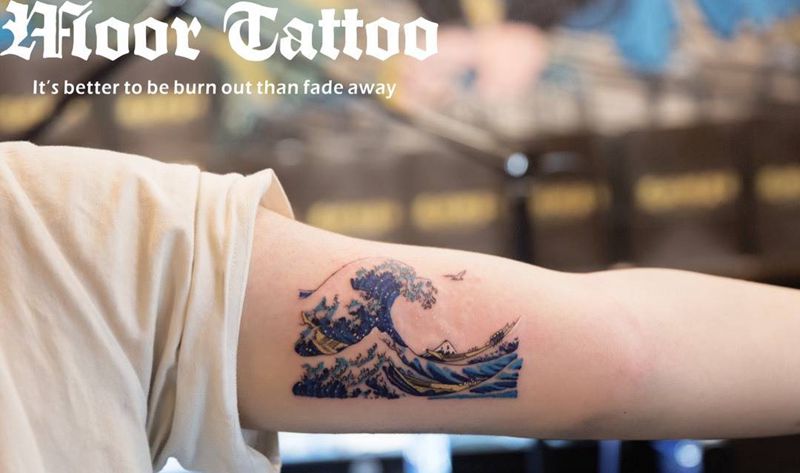 浮世绘海浪纹身图片