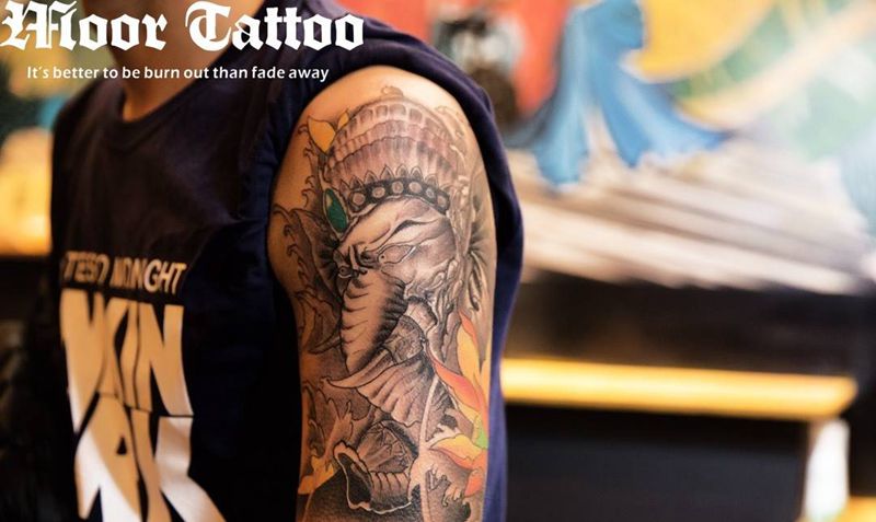 情侣象神纹身图片