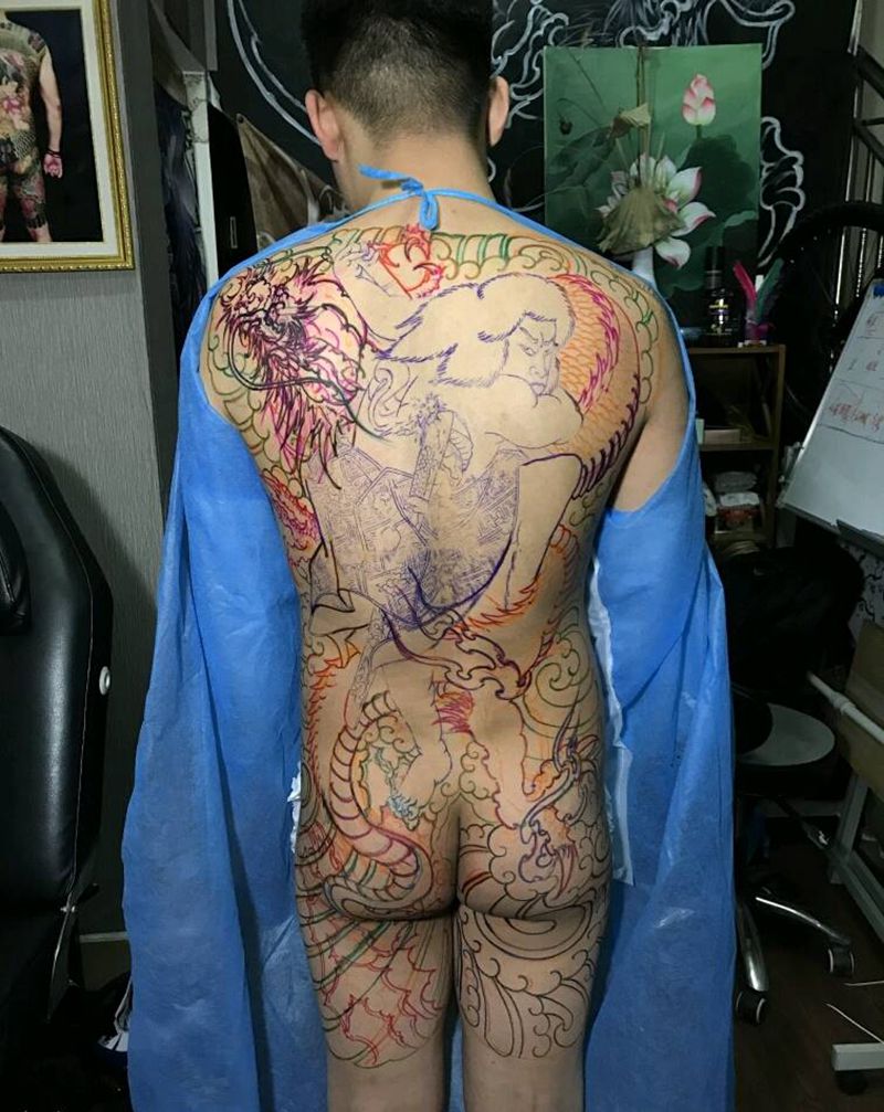 通背设计！纹身图片
